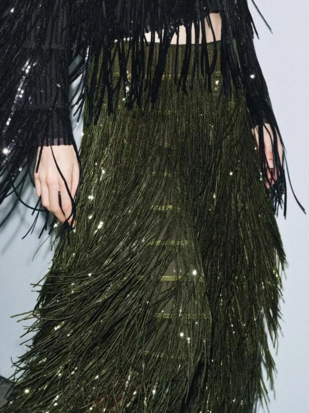 Fringe Long Sleeve Shirt & Skirt Set, image 6