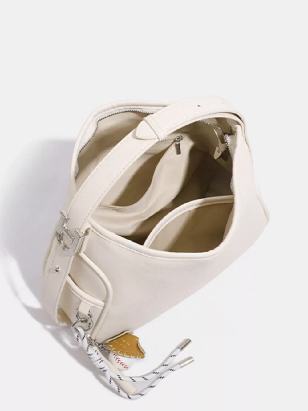 Hobo Shoulder Bag with Decorative Charms, image 7