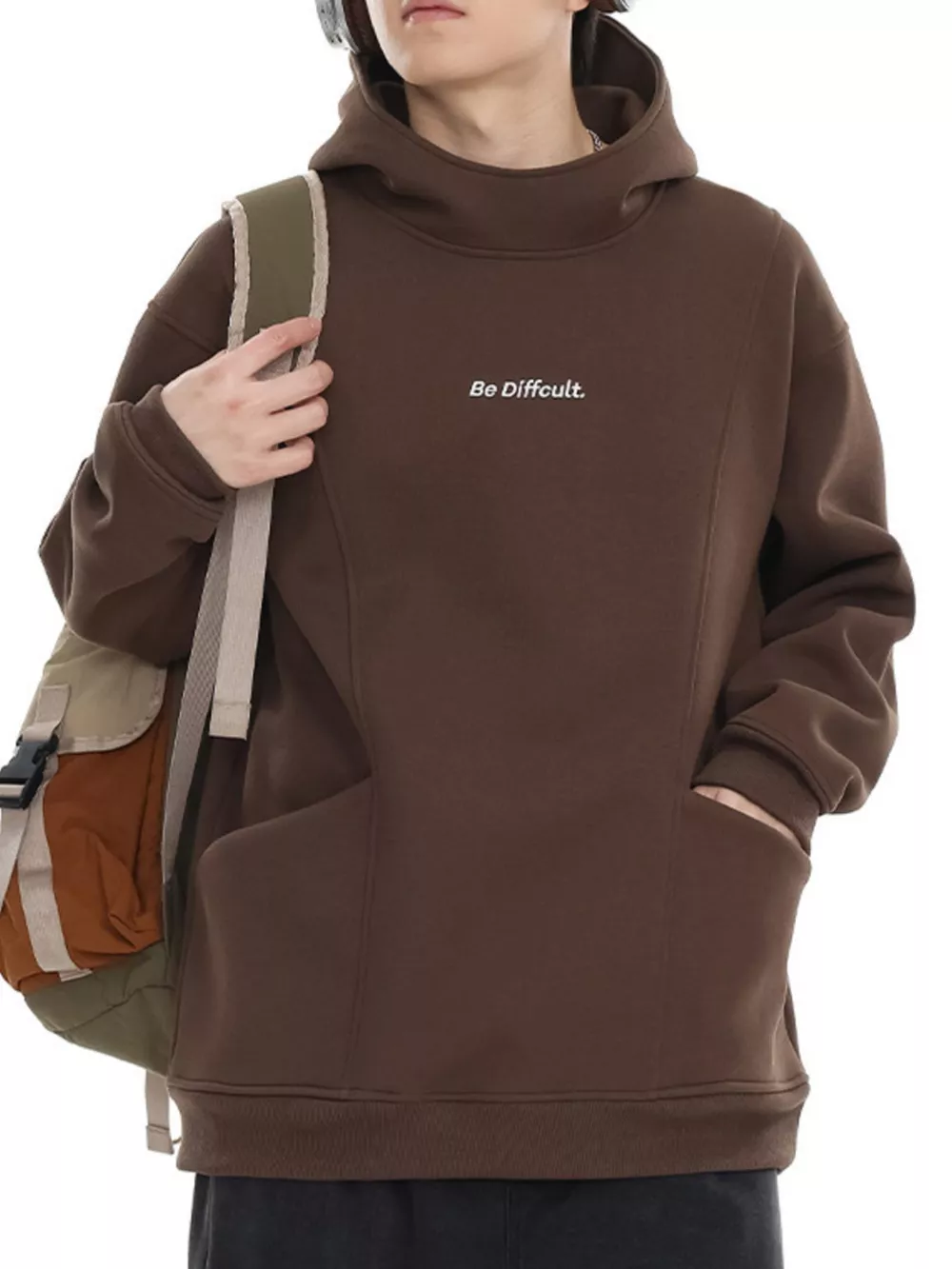 Men's Plus Size Letter Long Sleeve Hoodie, image 4