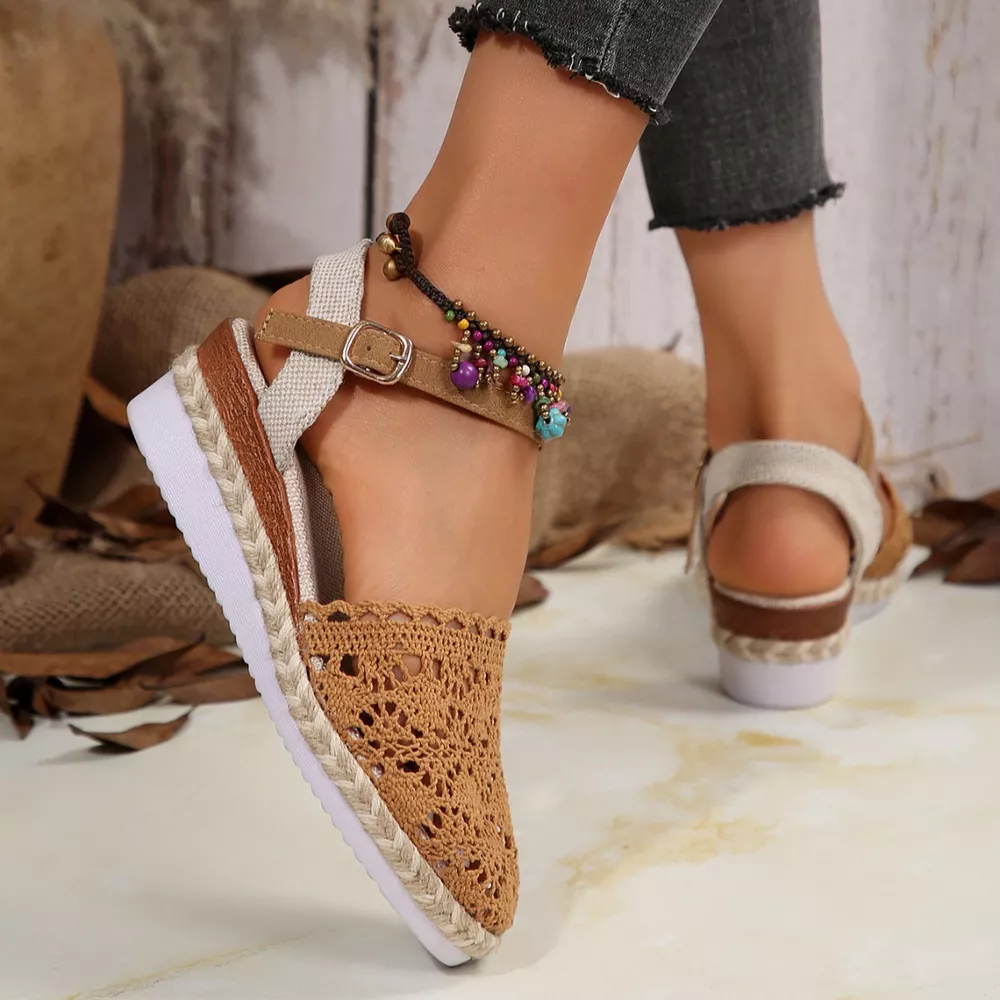 Floral Ankle Strap Espadrille Sandals, image 9