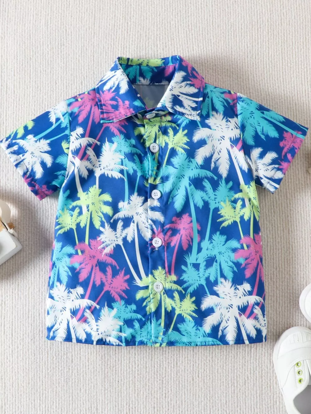 Children's Tropical Print Button-Up Shirt & Shorts Set, image 3
