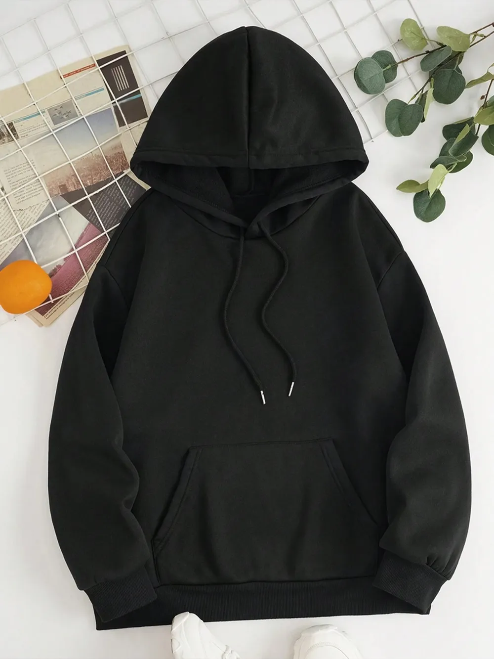 Drawstring Dropped Shoulder Hoodie, image 5