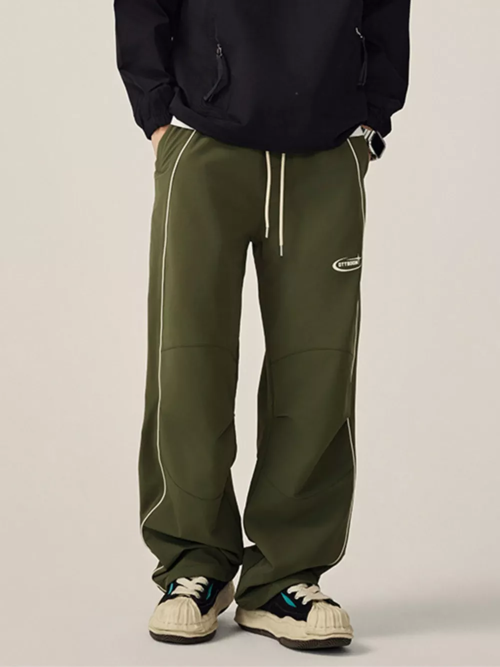 Men's Drawstring Wide Leg Pants, image 2