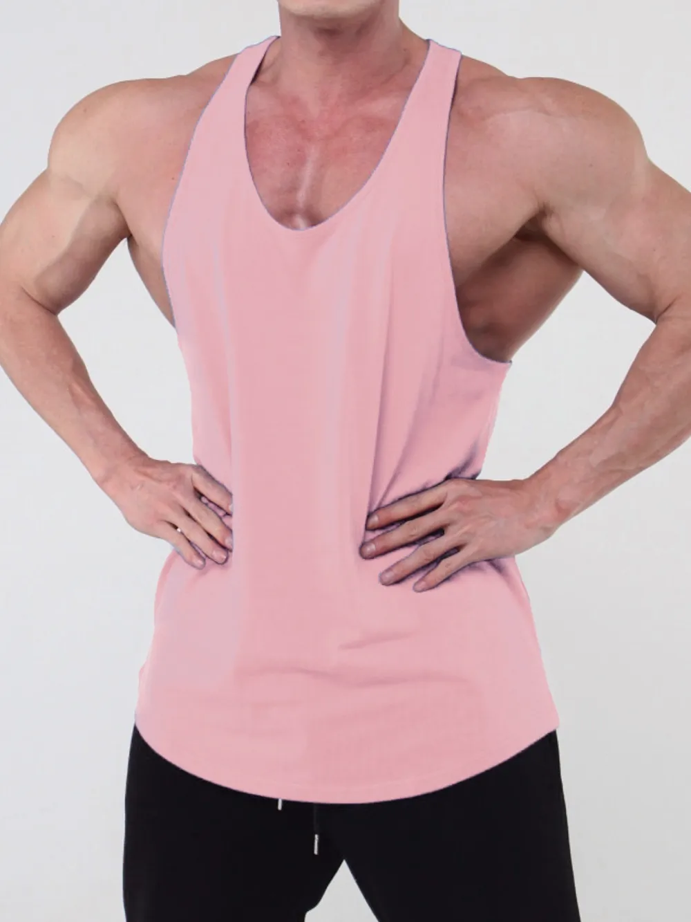 Men's Plus Size Round Neck Racerback Tank, image 9