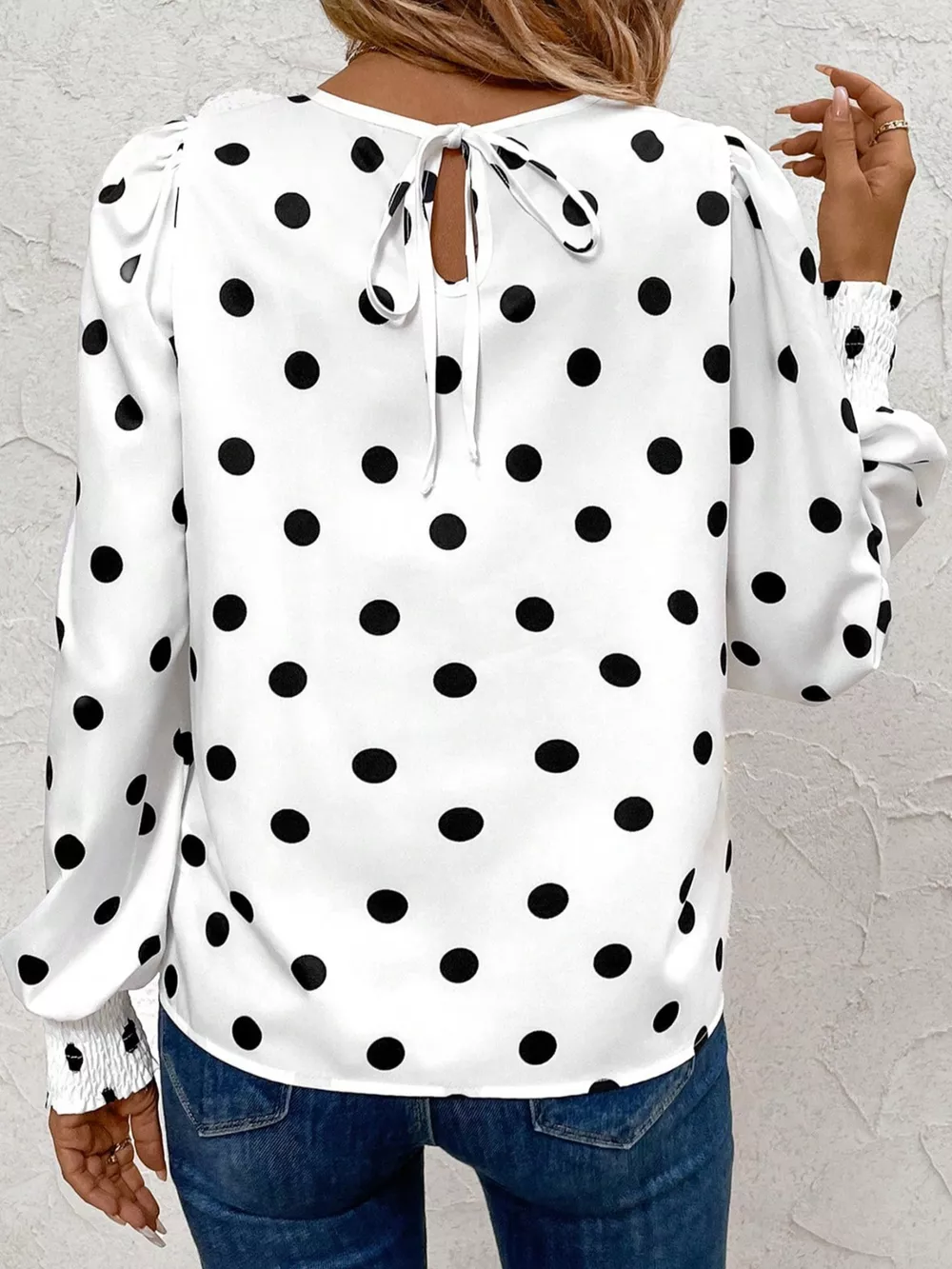 Polka Dot Long Sleeve Blouse, image 3