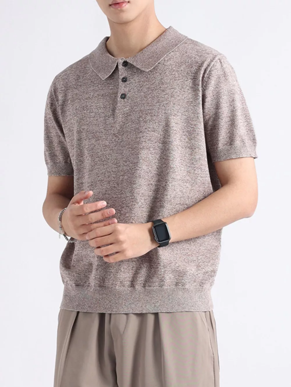 Men's Plus Size Button Detail Short-Sleeve Polo
