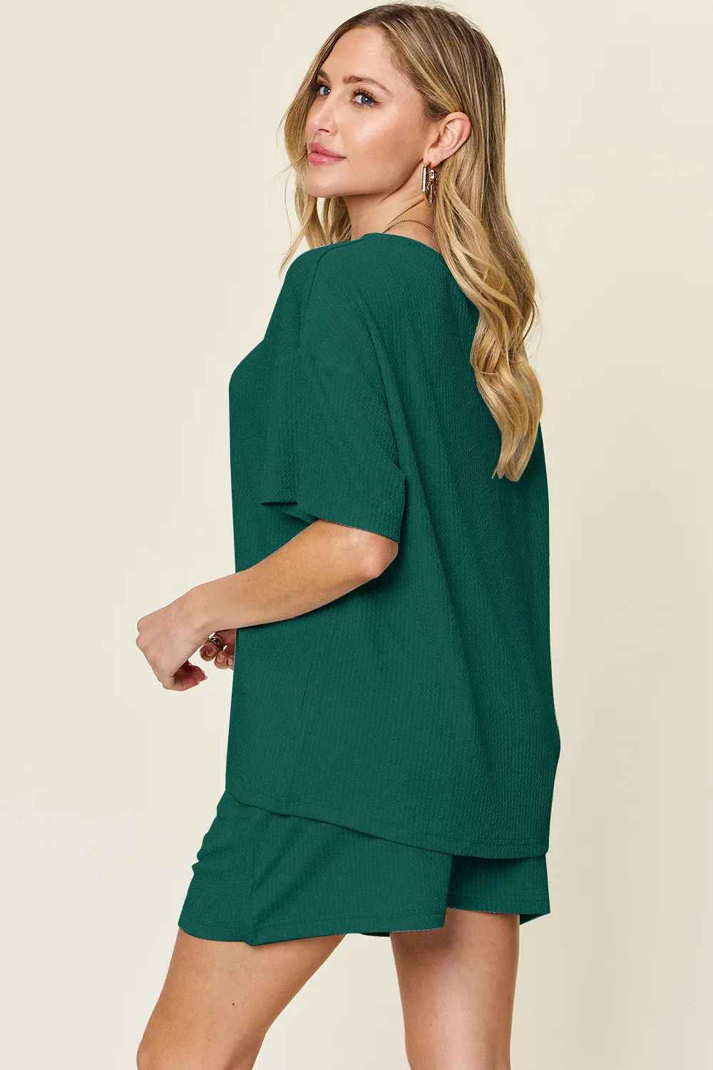 Basic style Round Neck Solid Set, image 3