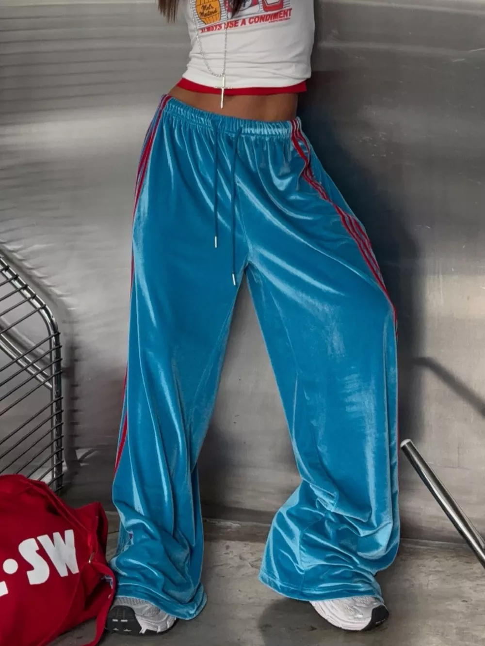 Velvet Wide-Leg Pants, image 4