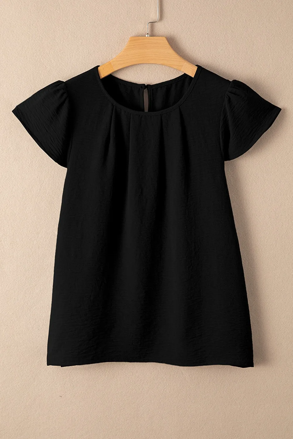Ruffle Sleeve Round Neck Casual Blouse, image 2