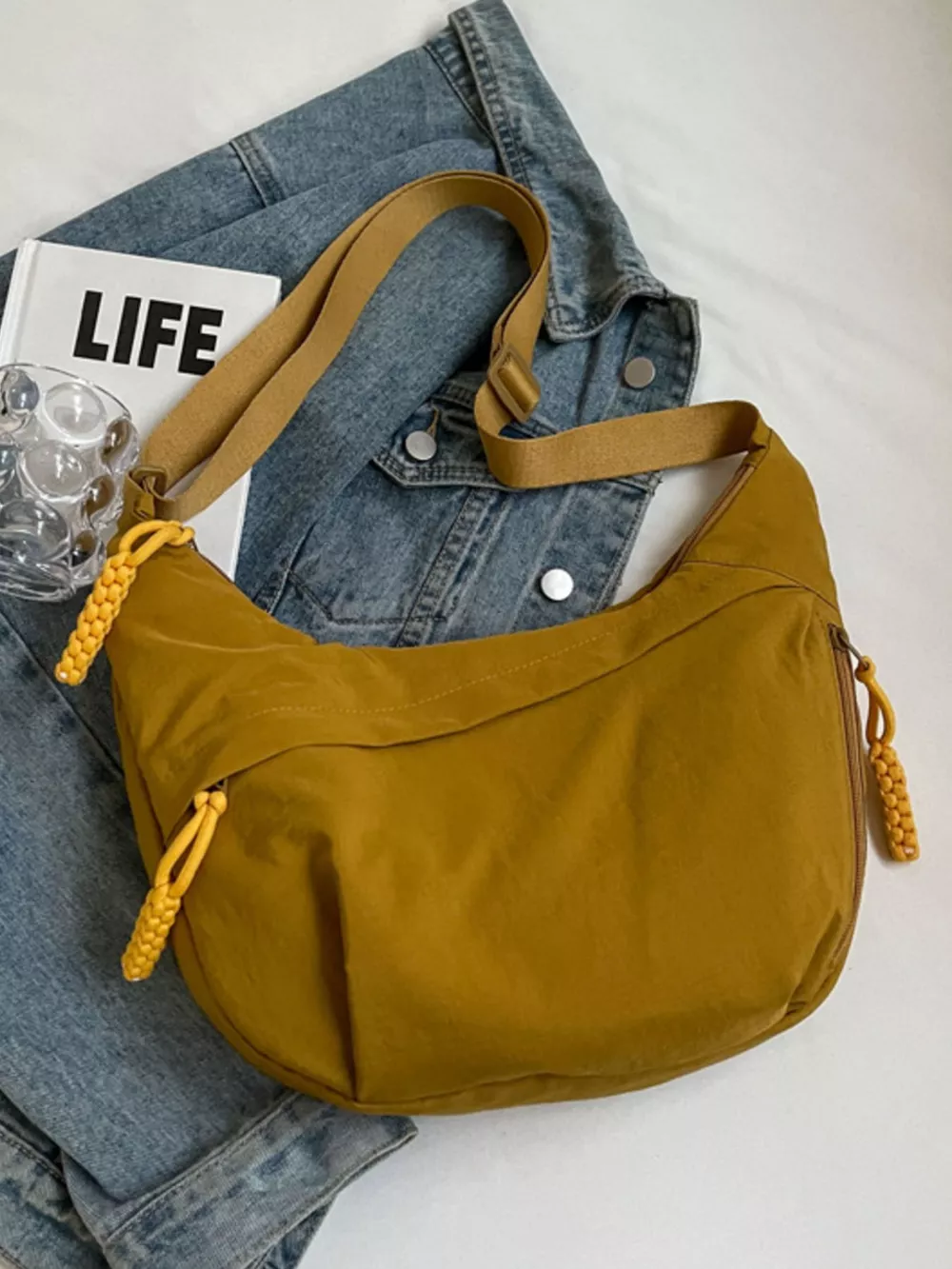 Casual Solid Color Lightweight Crossbody Bag, image 9