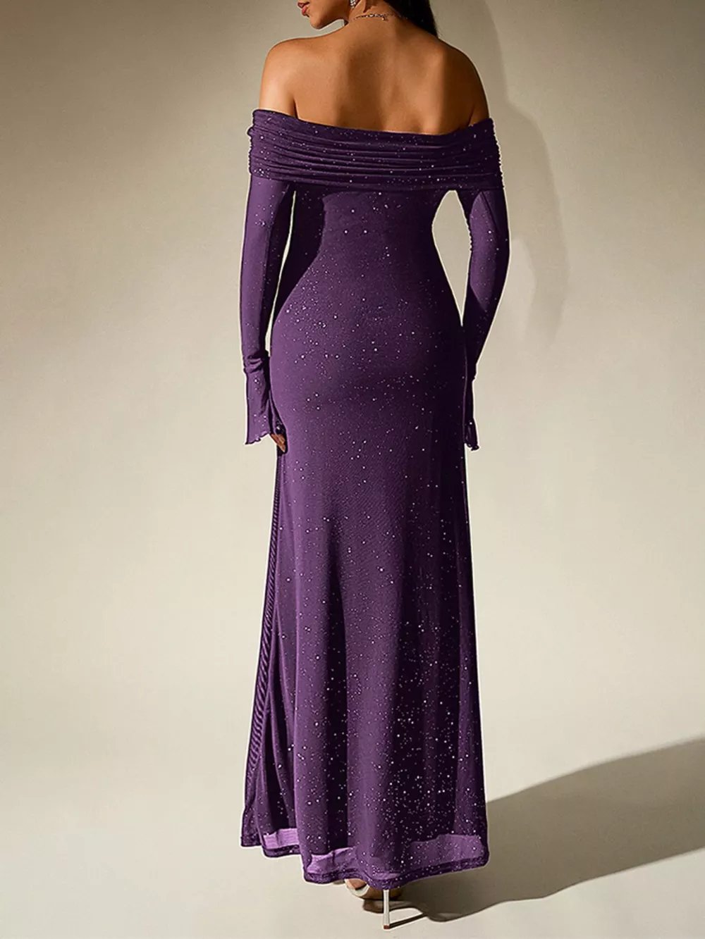 Glitter Off-Shoulder Maxi Dress, image 20