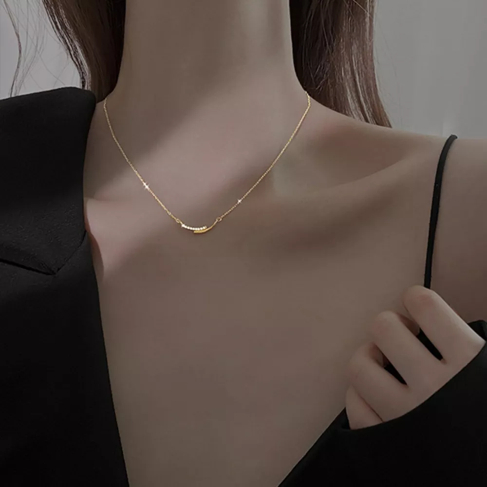 925 Sterling Silver Rhinestone Necklace