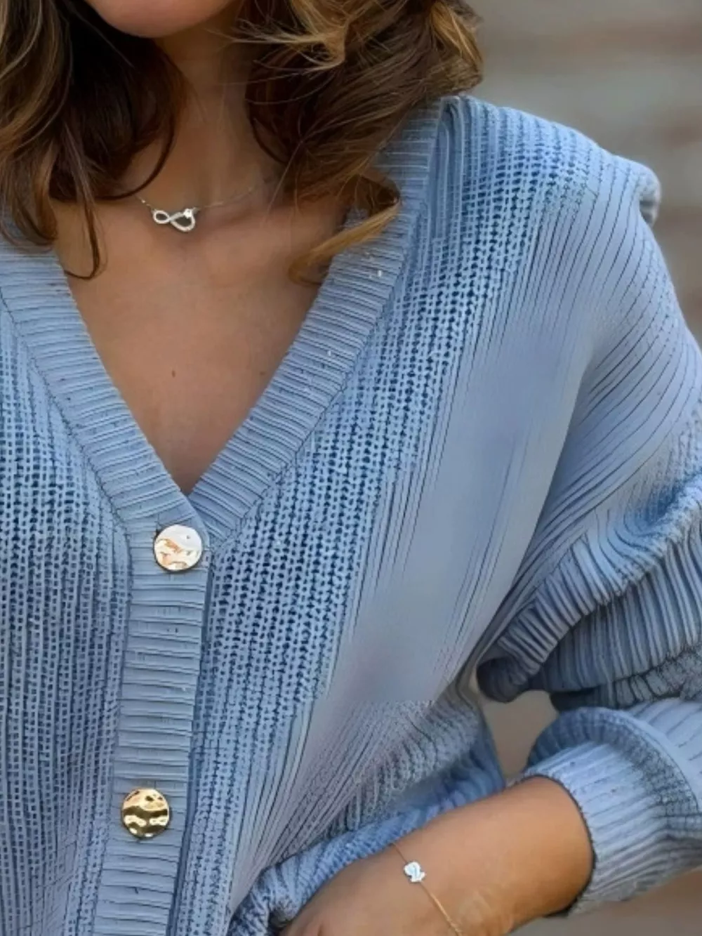Full Size V-Neck Button-Up Cardigan Plus Size, image 15