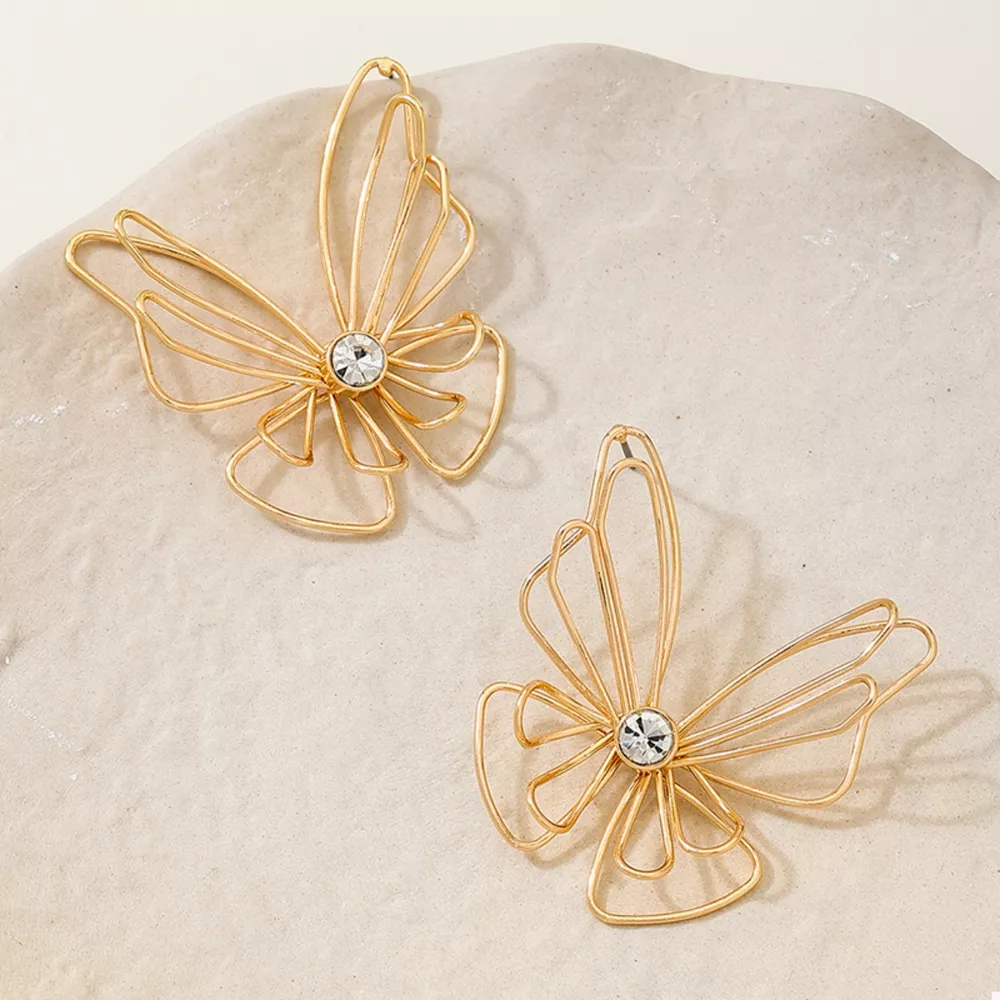 18K Gold-Plated Butterfly Earrings, image 4