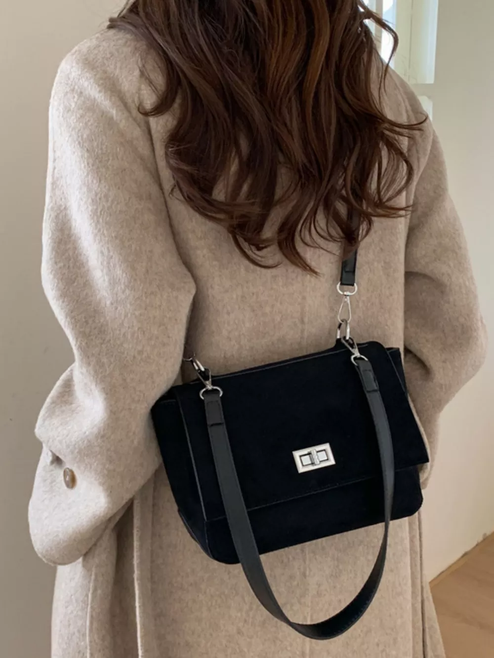 Suede Flap Crossbody Bag, image 3