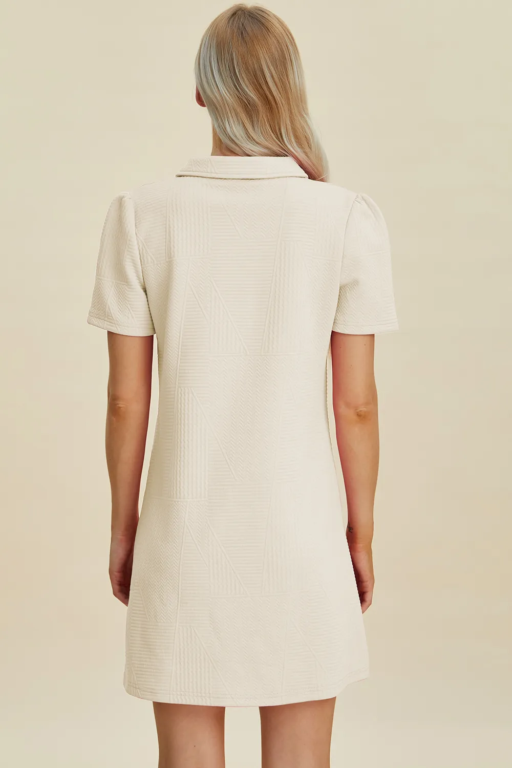 Full Size Texture Short Sleeve Dress, image 2