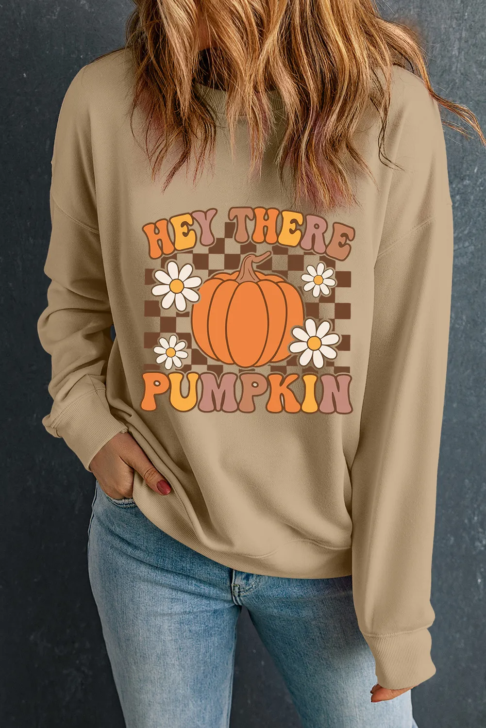 Pumpkin Graphic Long Sleeve Sweatshirt, image 2