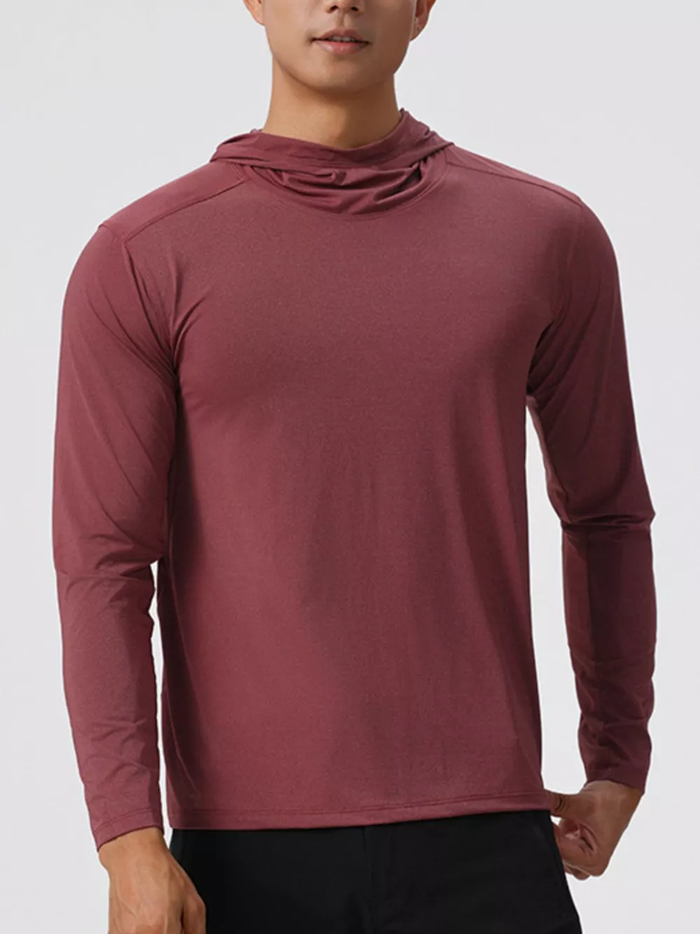Men's Solid Color Long Sleeve Hoodie, image 5