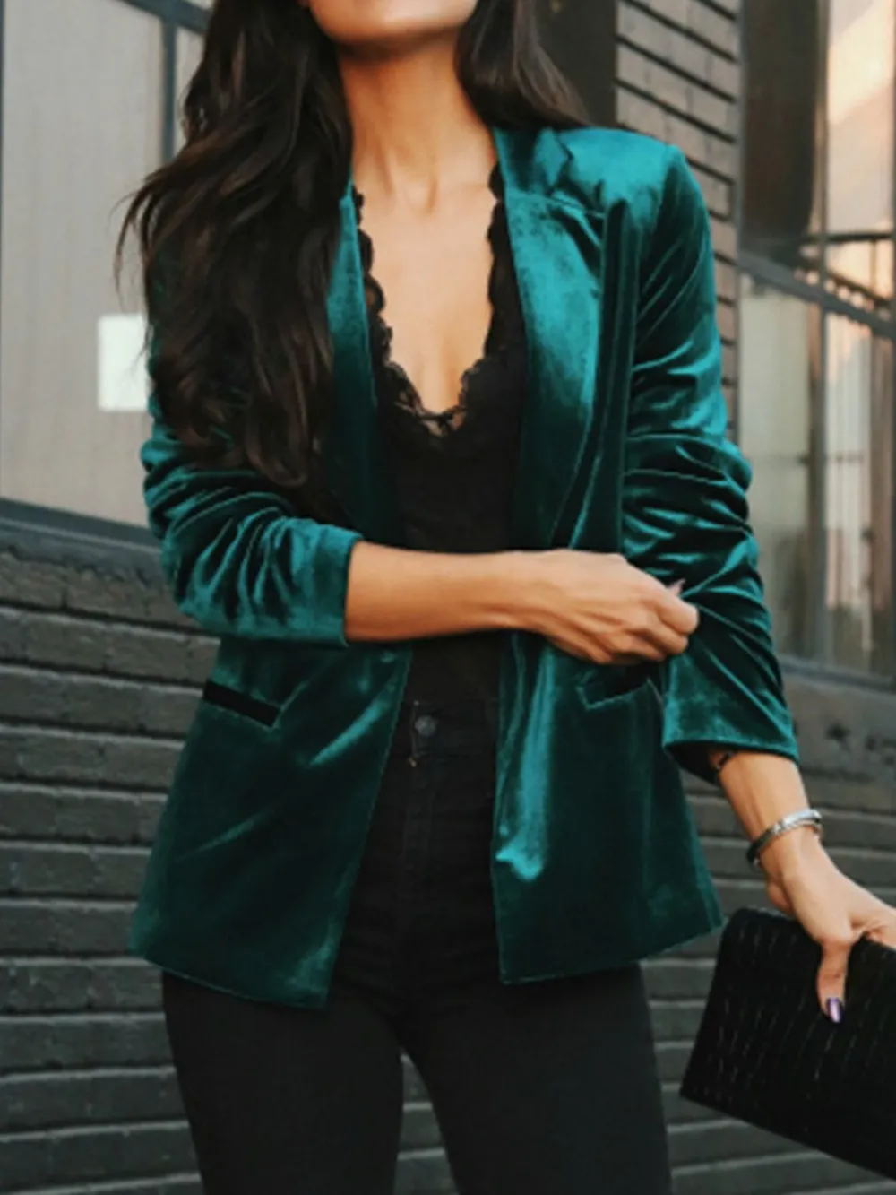 Button Up Lapel Collar Blazer, image 4