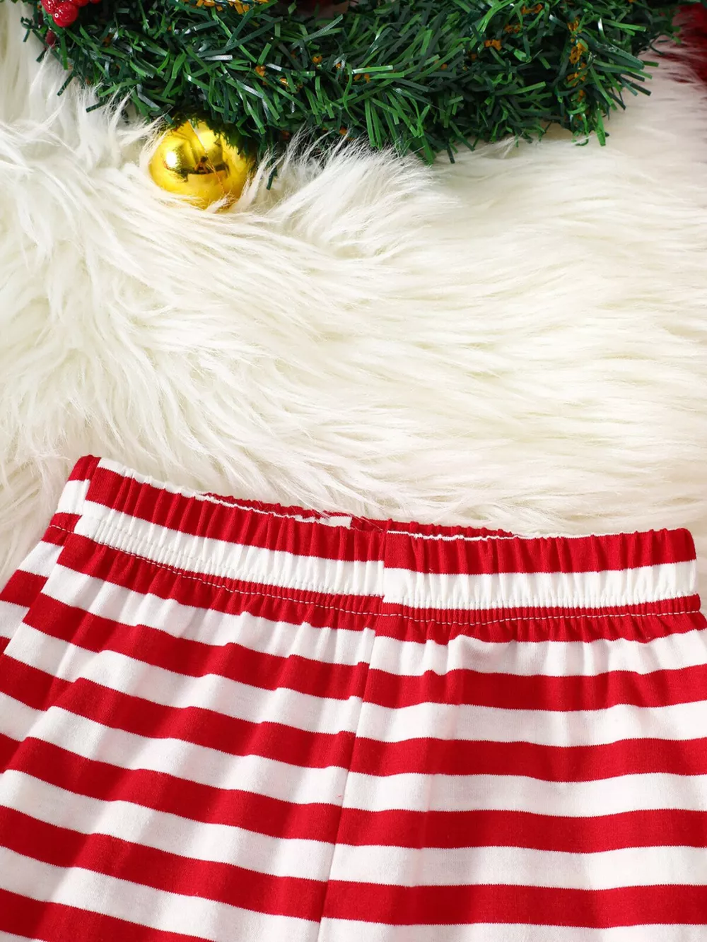 Children's Christmas Reindeer Striped Pajama Set, image 10