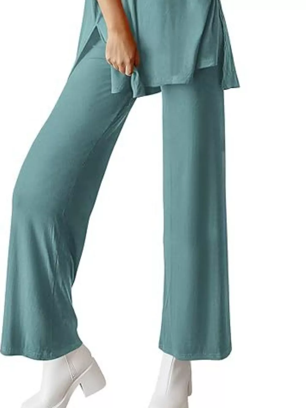 Relaxed Fit Round Neck Top and Pants Two-Piece Set, image 25