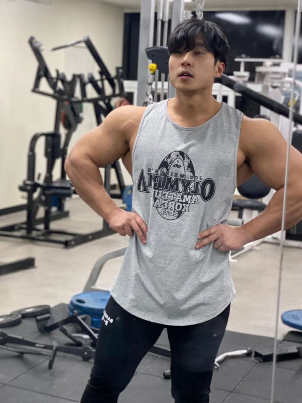 Men's Plus Size Graphic Round Neck Active Tank, image 4