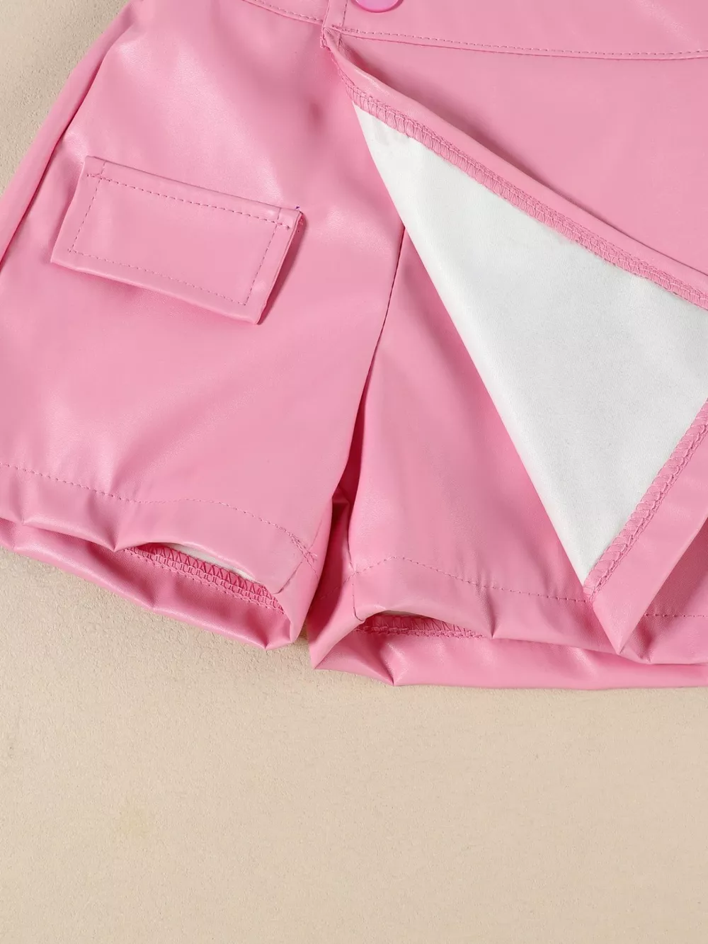 Children‘s Ruffle Decor Top & Button Detail Skort Set, image 5