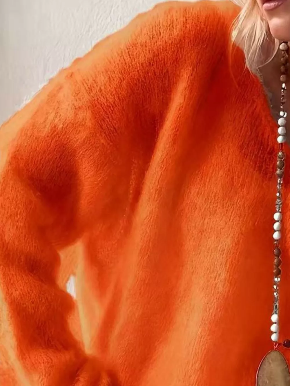 V-Neck Dropped Shoulder Sweater, image 17