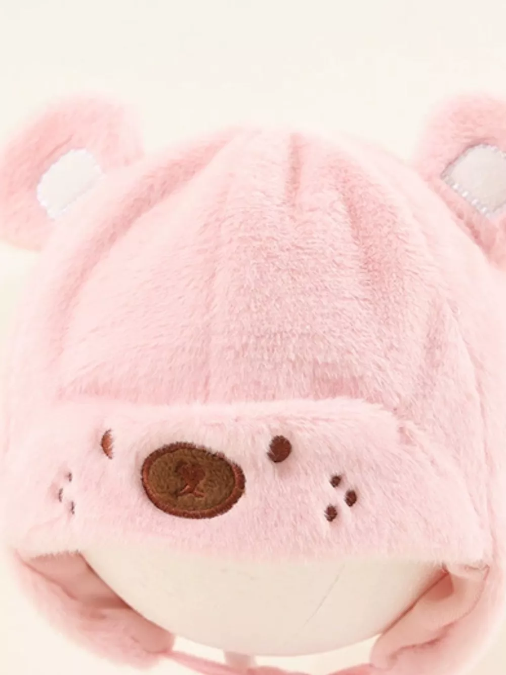 Children's Cute Bear Ear Plush Hat, image 9