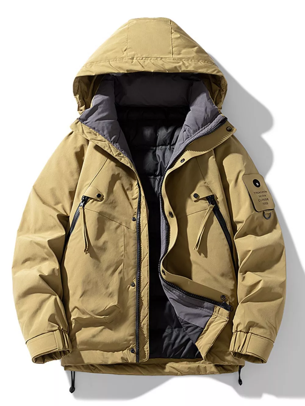 Men's Plus Size Hooded Winter Padded Jacket, image 5