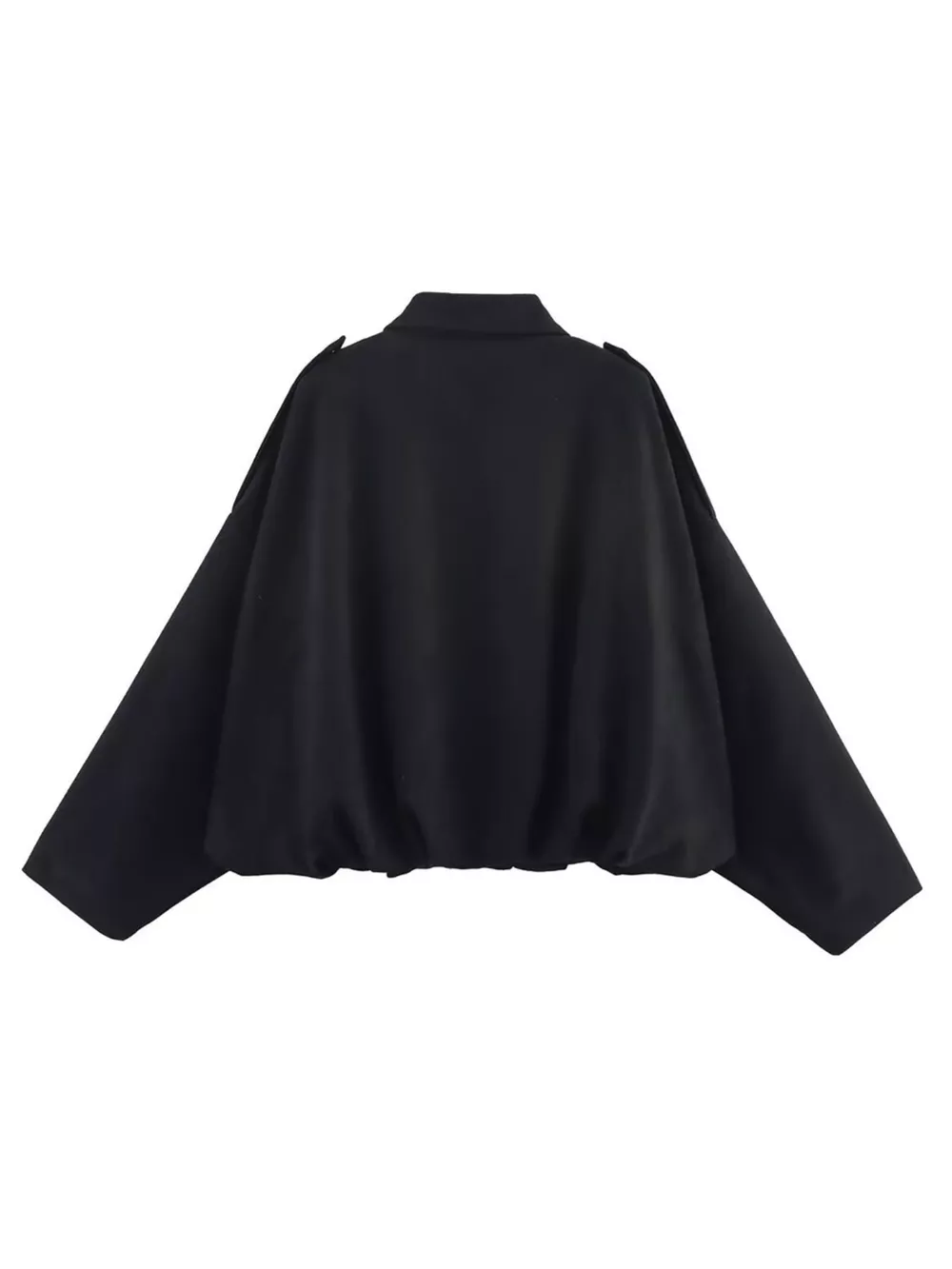 Collared Neck Dropped Shoulder Jacket, image 5