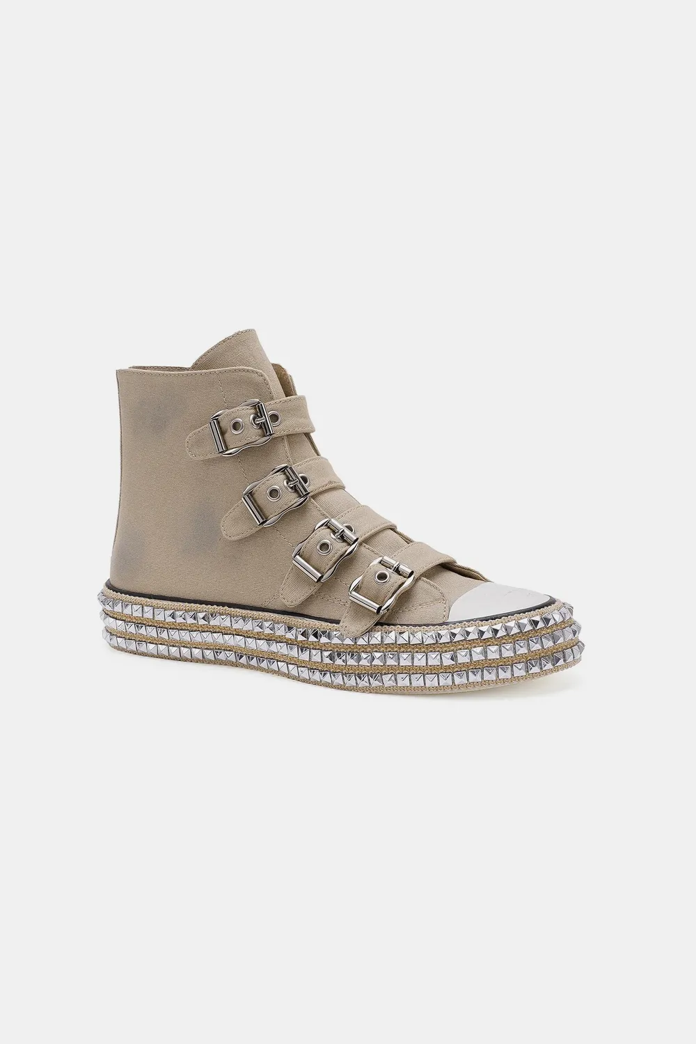 Multi-Buckle Straps Studded Platform Sneakers, image 3