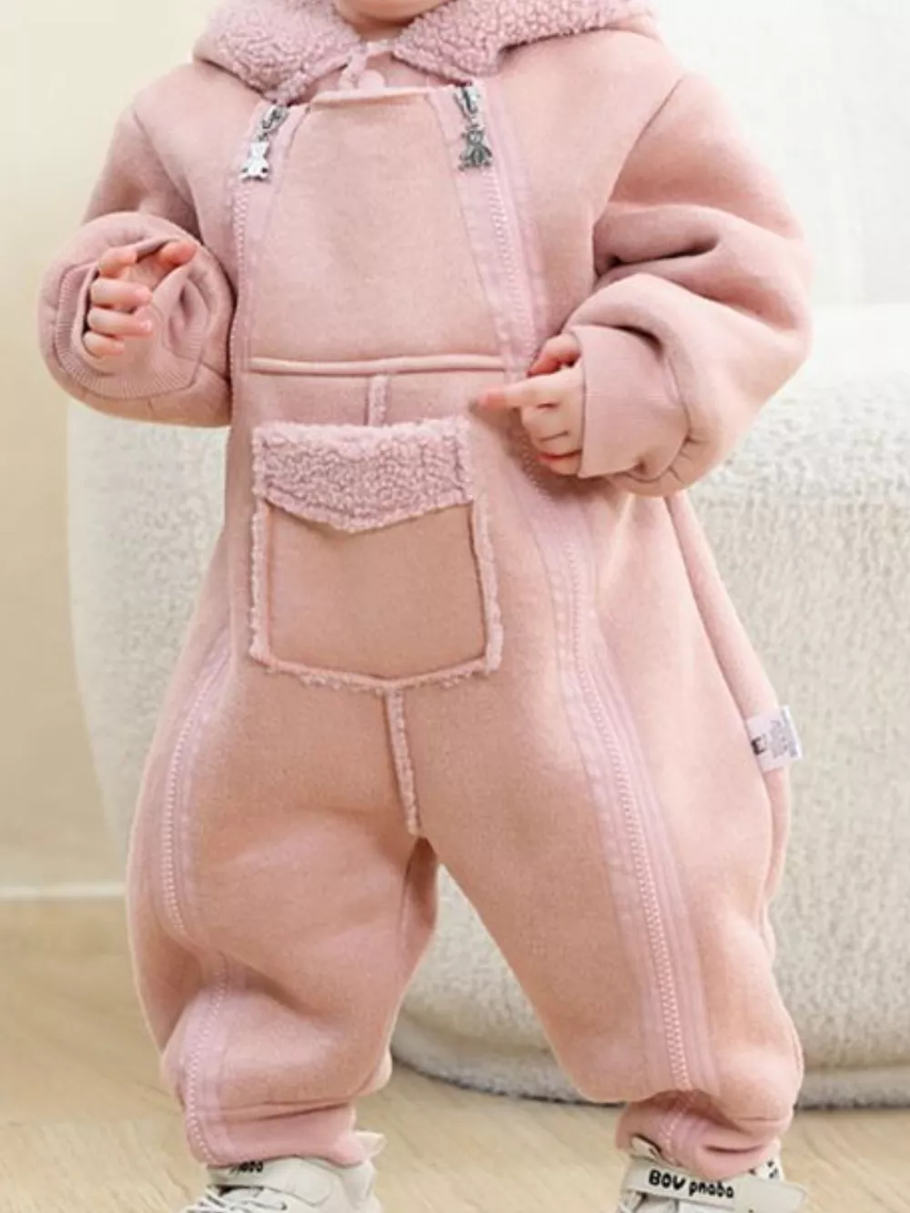 Children's Fleece Hooded One-Piece Jumpsuit, image 8