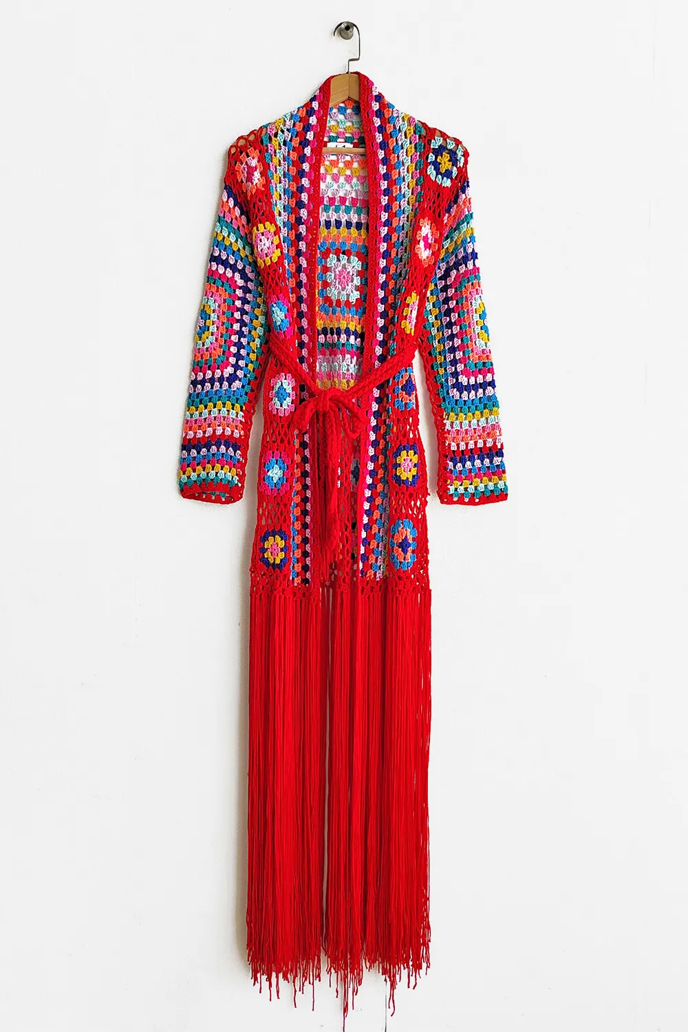 Fringe Tied Long Sleeve Cardigan, image 7
