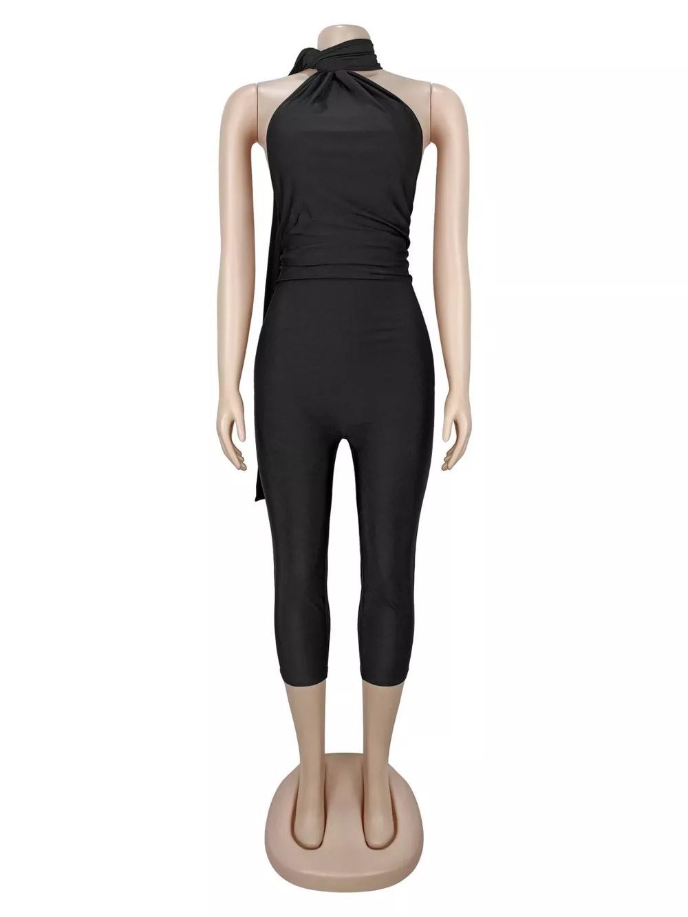 Halter Neck Sleeveless Bodycon Jumpsuit, image 7