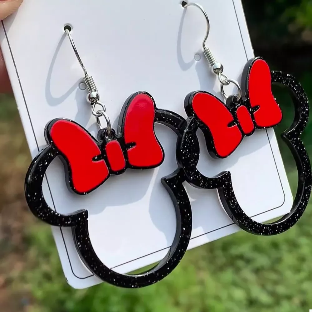 Mickey Mouse Bow Drop Earrings, image 4