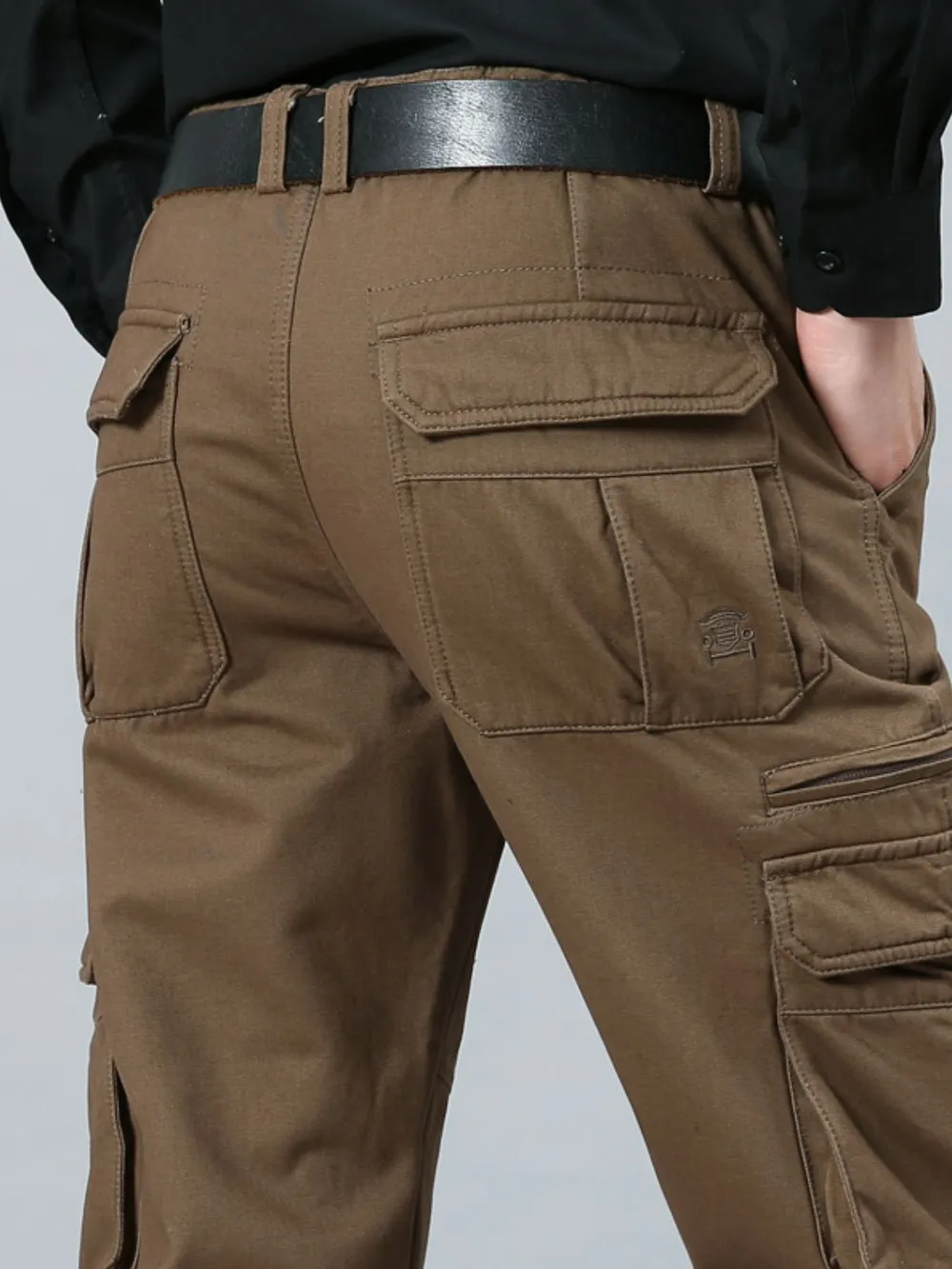 Men's Solid Color Cargo Pants, image 8