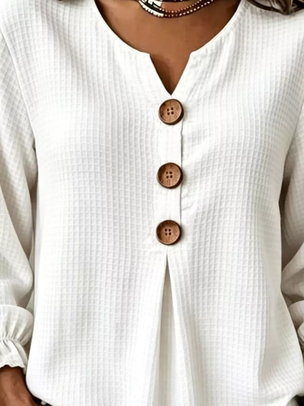 Waffle Knit Long Sleeve Top, image 17