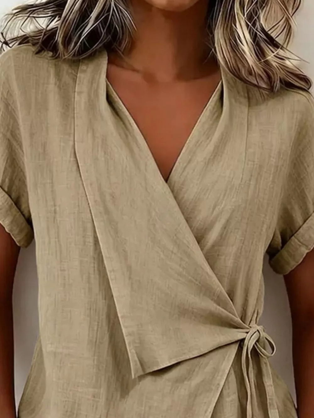 Tie-Side Detail Wrap Top, image 11