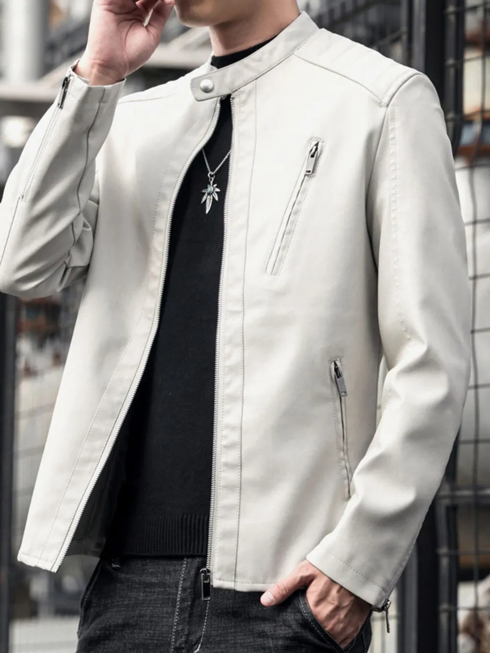Men's Plus Size Zip Up Long Sleeve Jacket, image 9