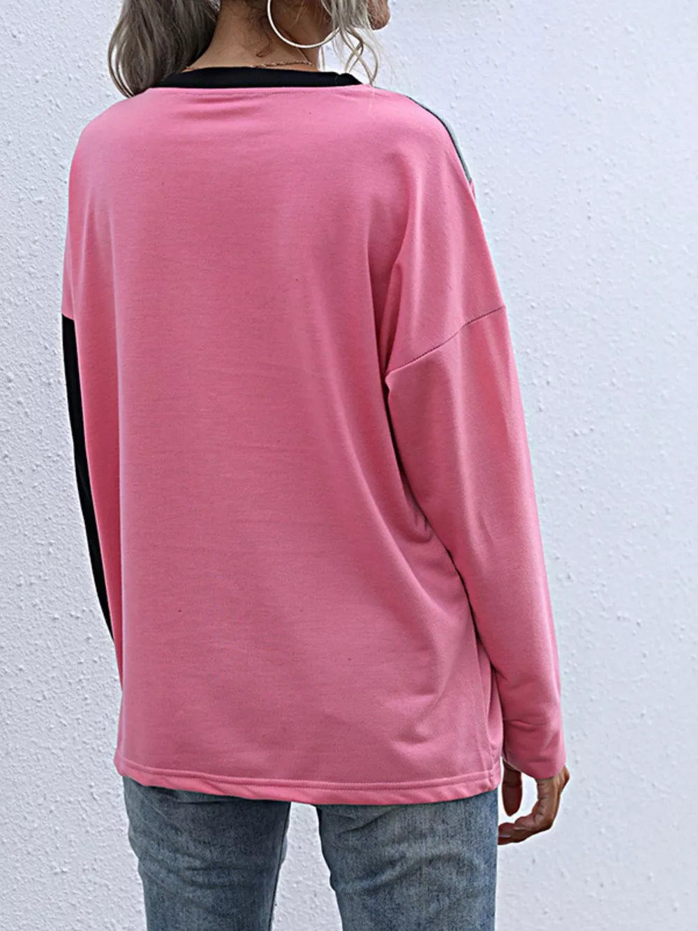 Color Block Casual Round Neck Sweatshirt, image 7