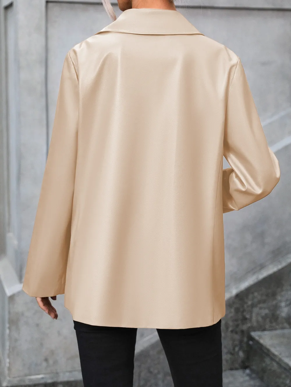 Pocketed Button Up Collared Neck Blazer, image 10