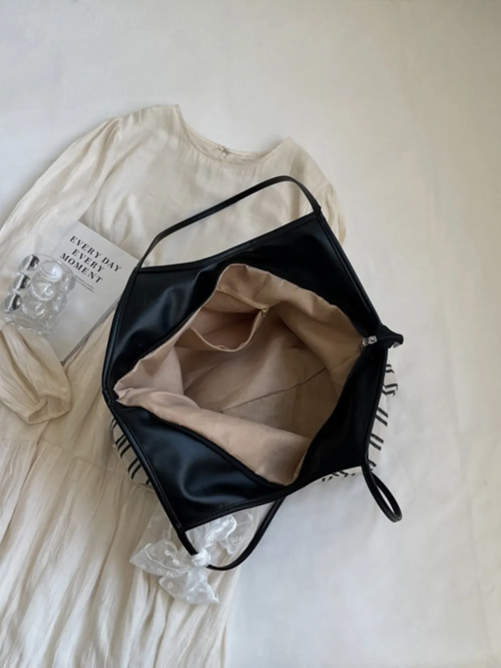 Striped Canvas Tote Bag, image 3