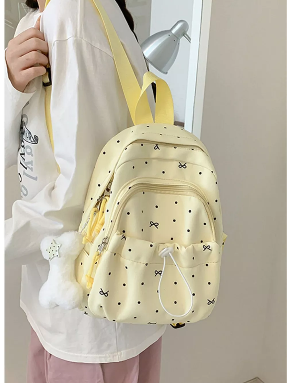 Polka Dot Lightweight Backpack Bag, image 3