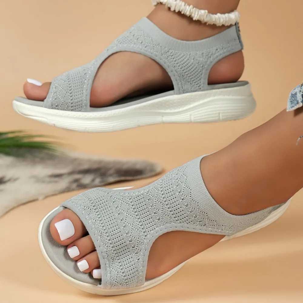 Peep Toe Solid Color Sandals, image 3