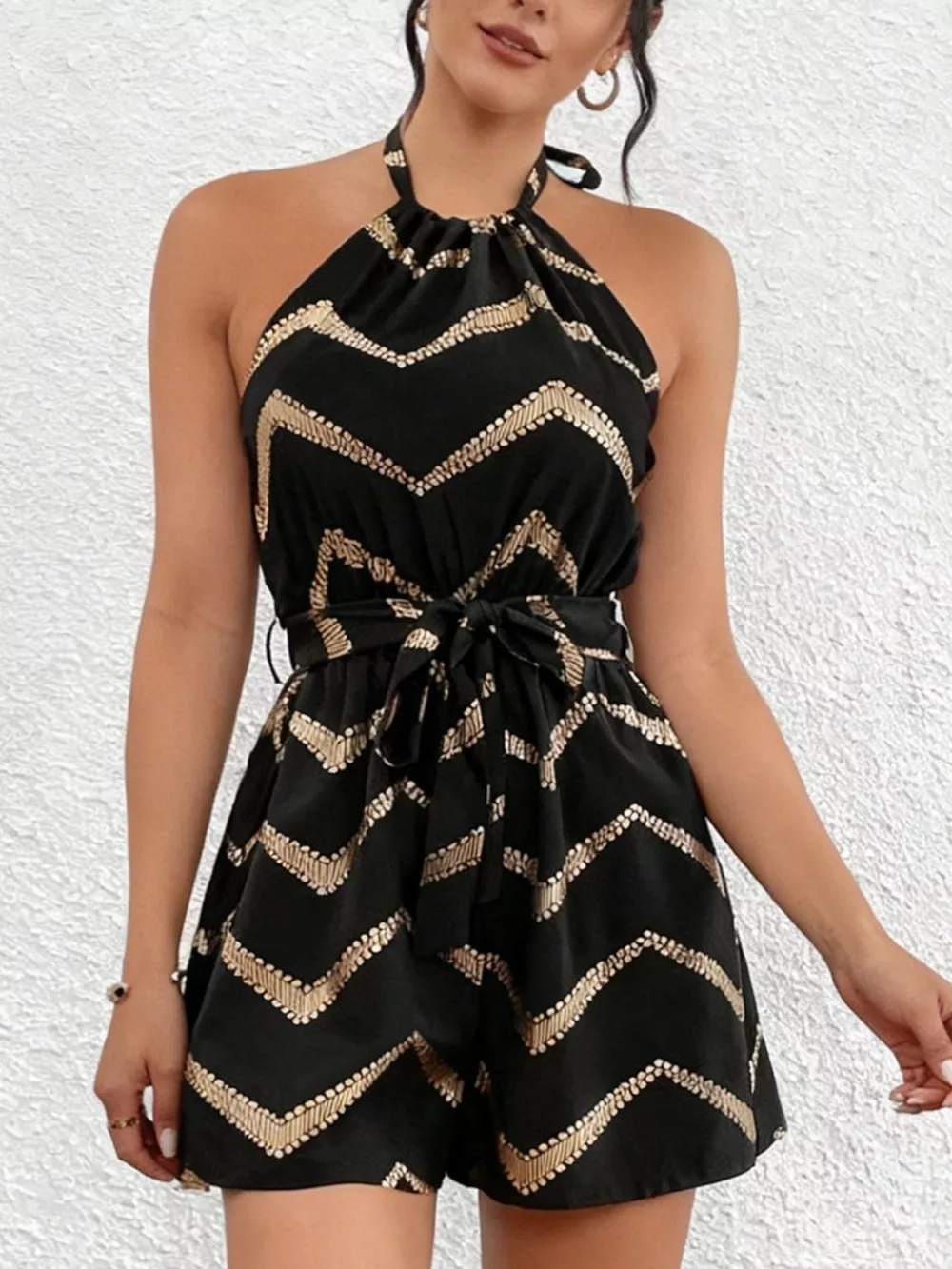 Chevron Halter Neck Romper, image 2