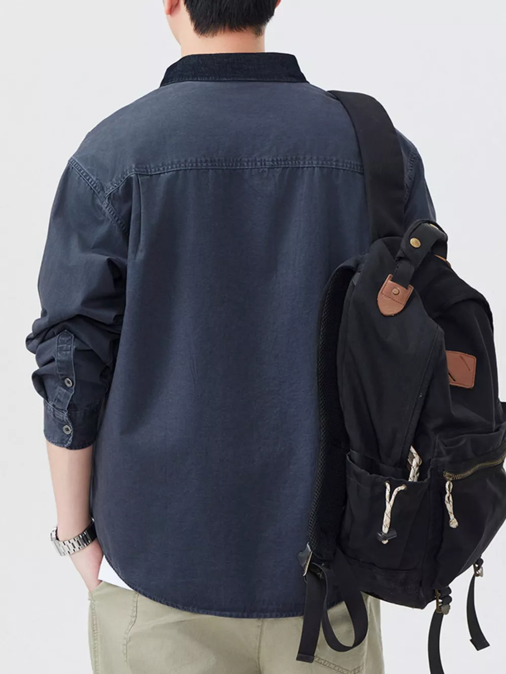 Men's Plus Size Button Up Long Sleeve Shirt, image 2