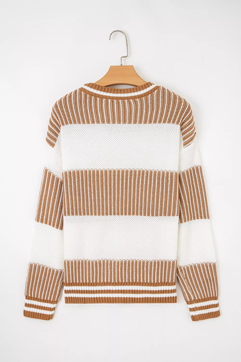 Striped Knit Long Sleeve Sweater, image 3