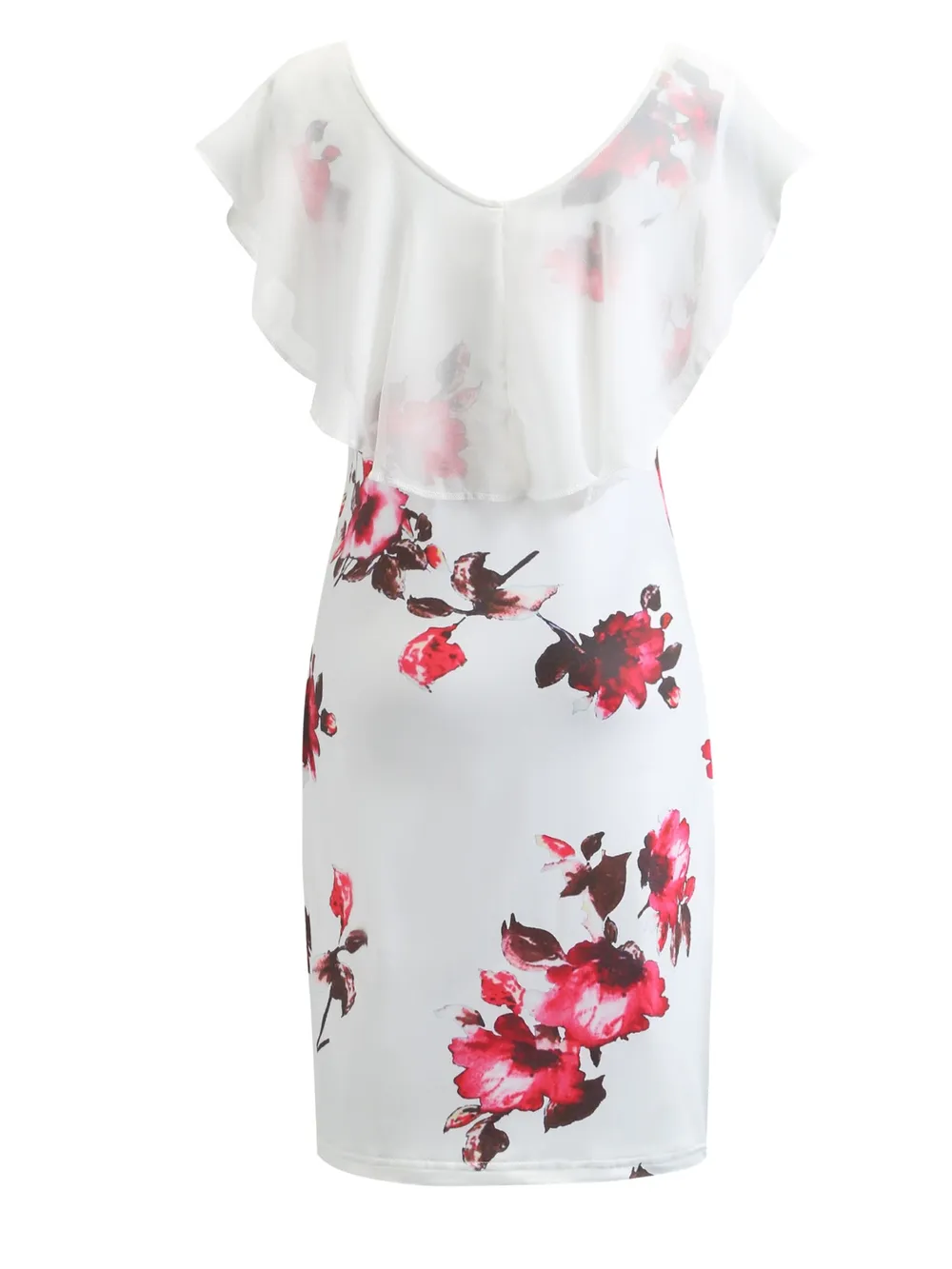 Printed Ruffled Cap Sleeve Mini Dress, image 4