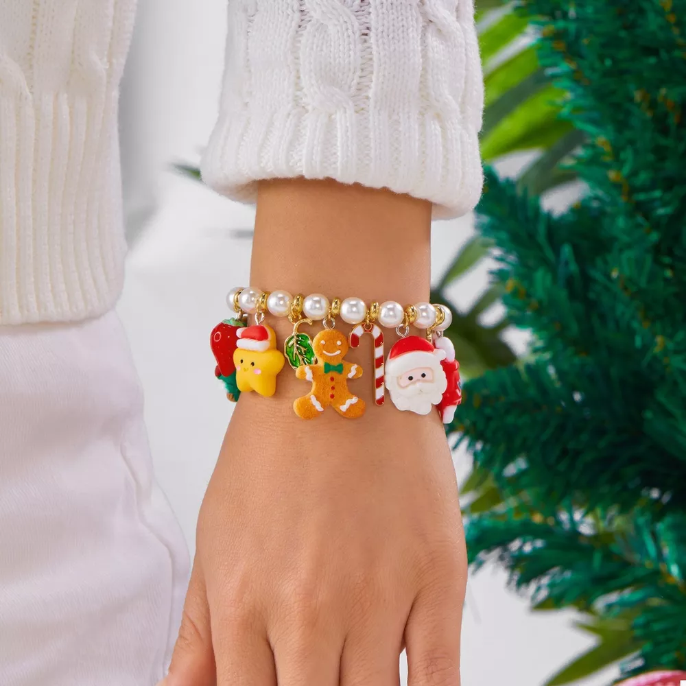 Christmas Charm Pearl Bracelet, image 5